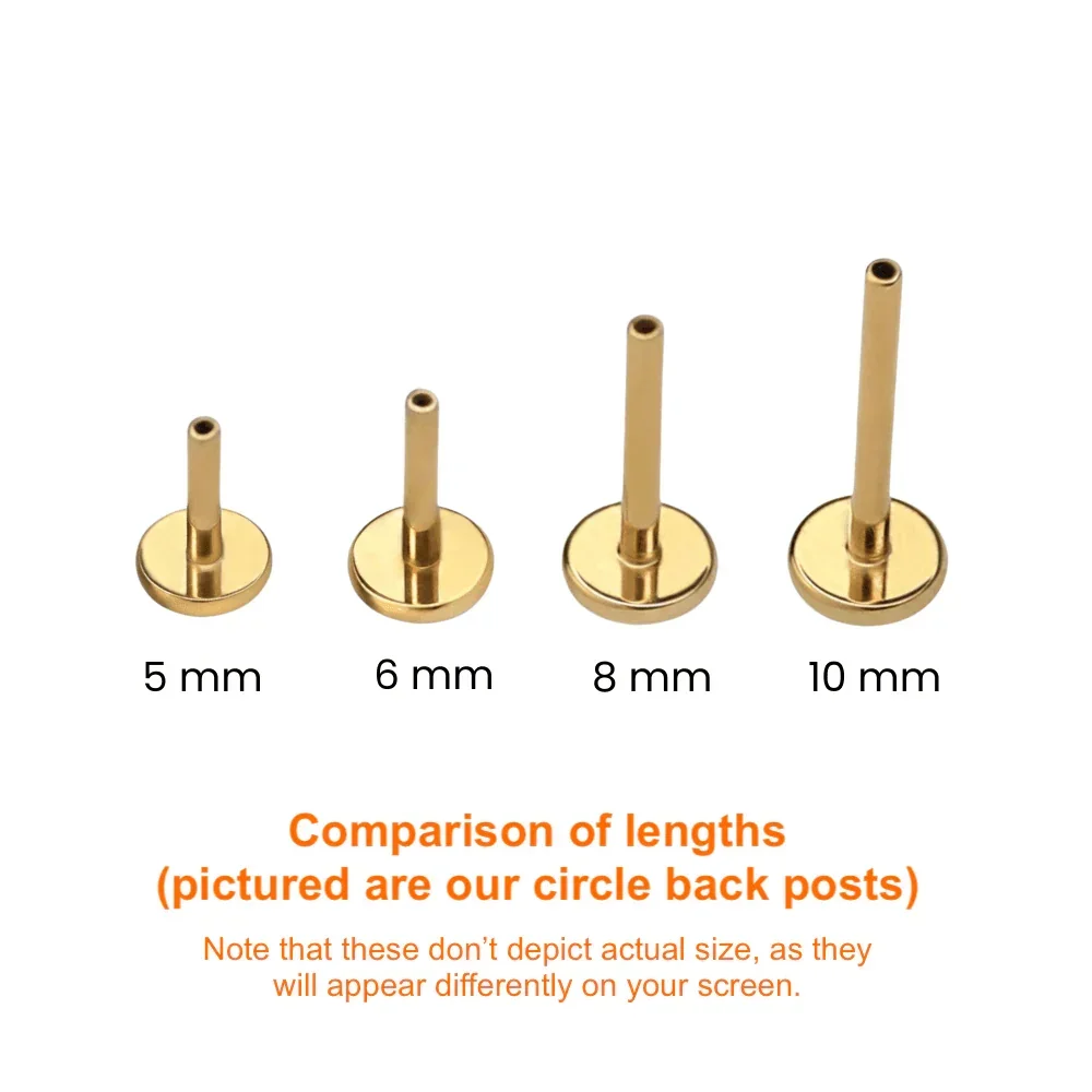 20 Gauge Special Shapes Flat Back Earring Back (Choose a Length) - Image 5