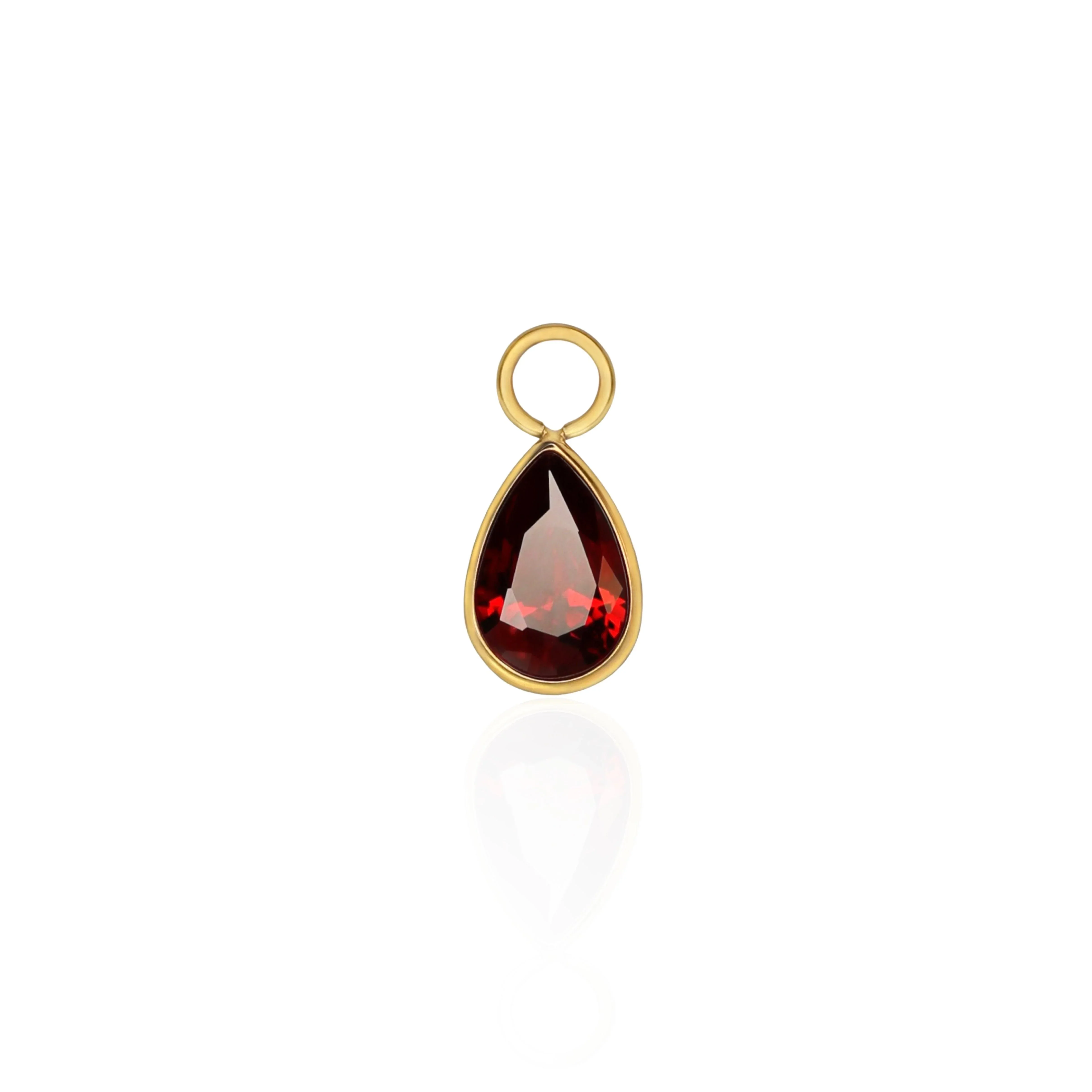 Blood Droplet Zirconia Hoop Charm