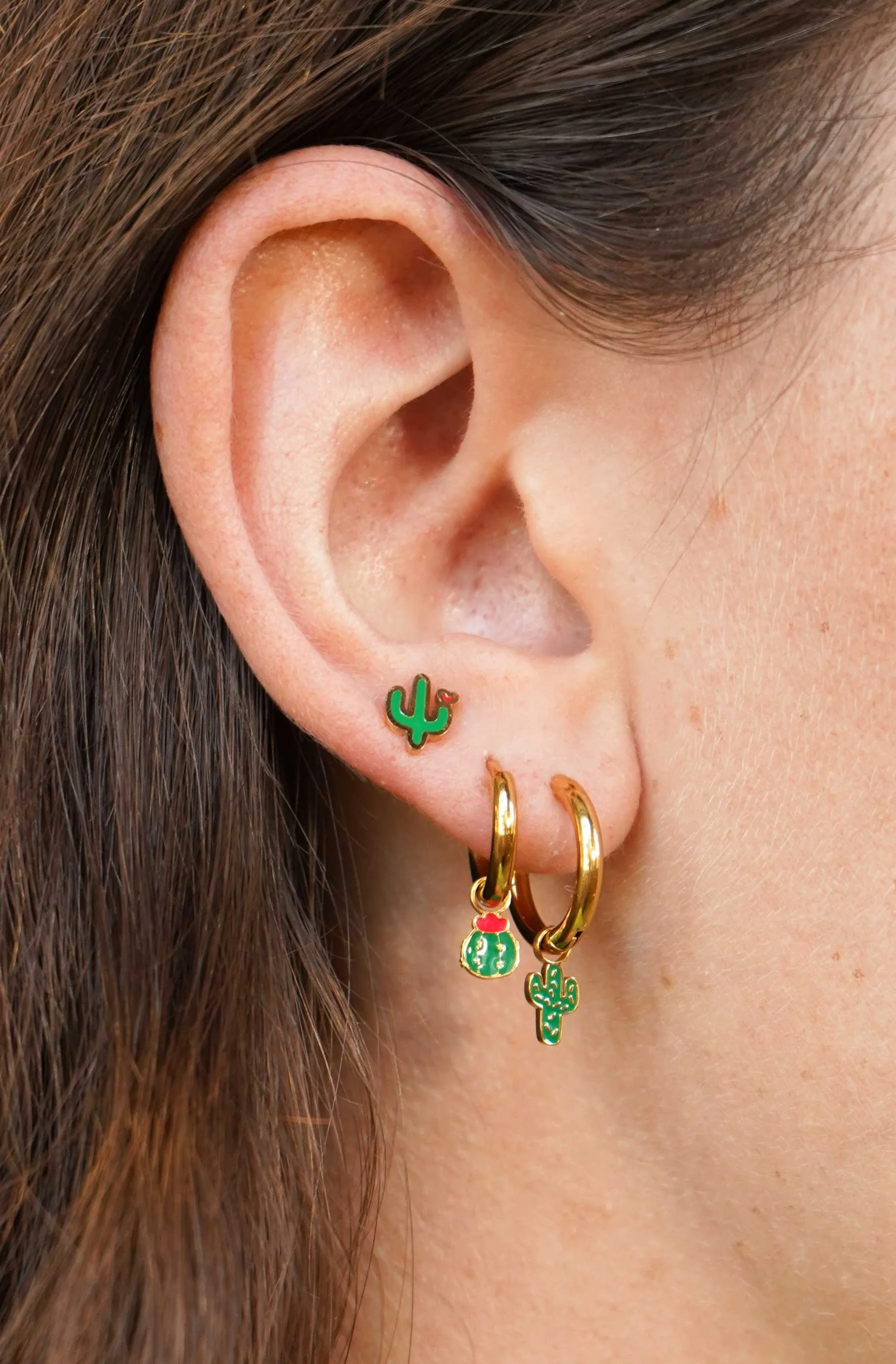 Cactus Love Enamel Flat Back Stud - Image 2