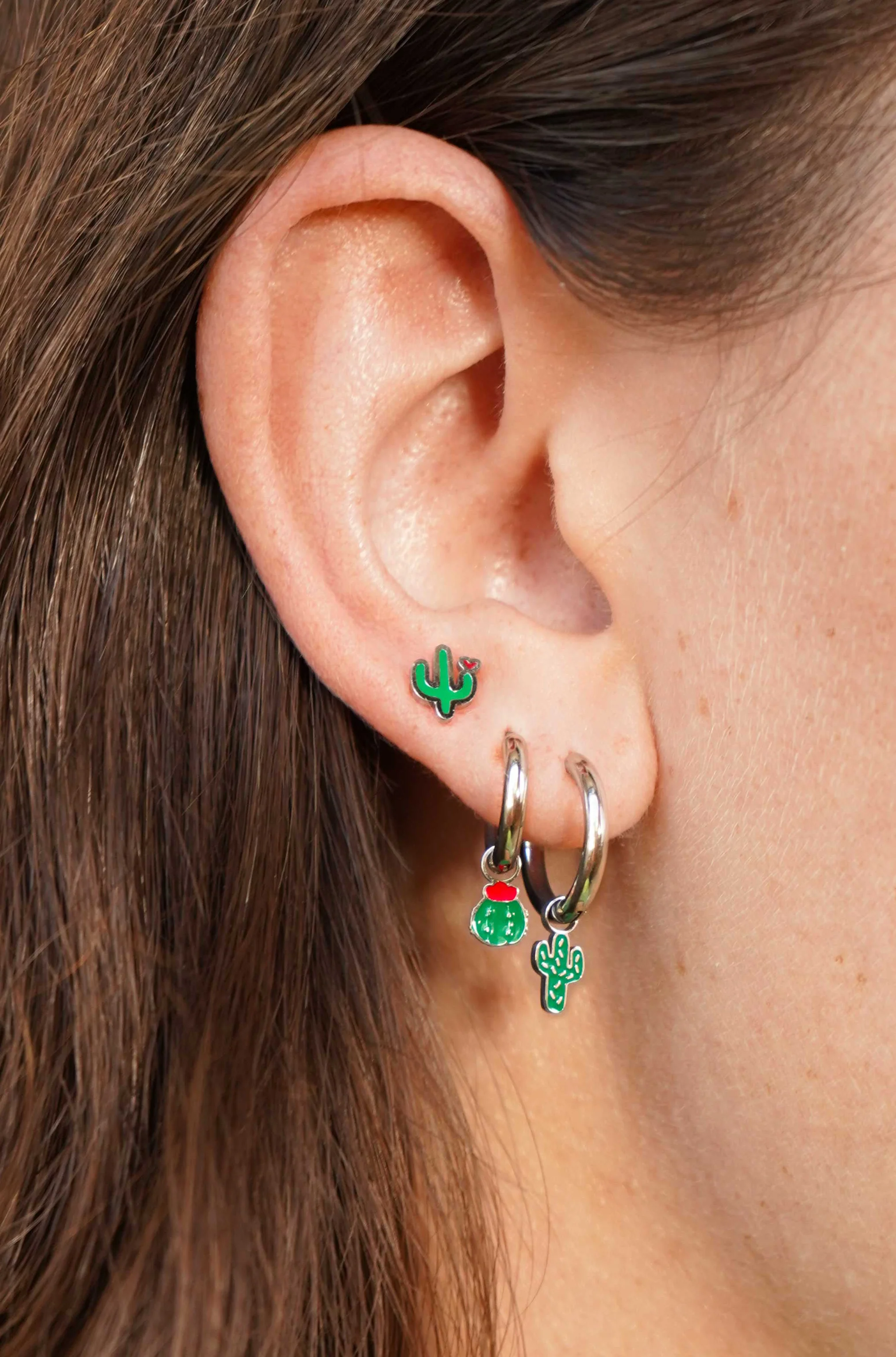 Cactus Love Enamel Flat Back Stud - Image 3