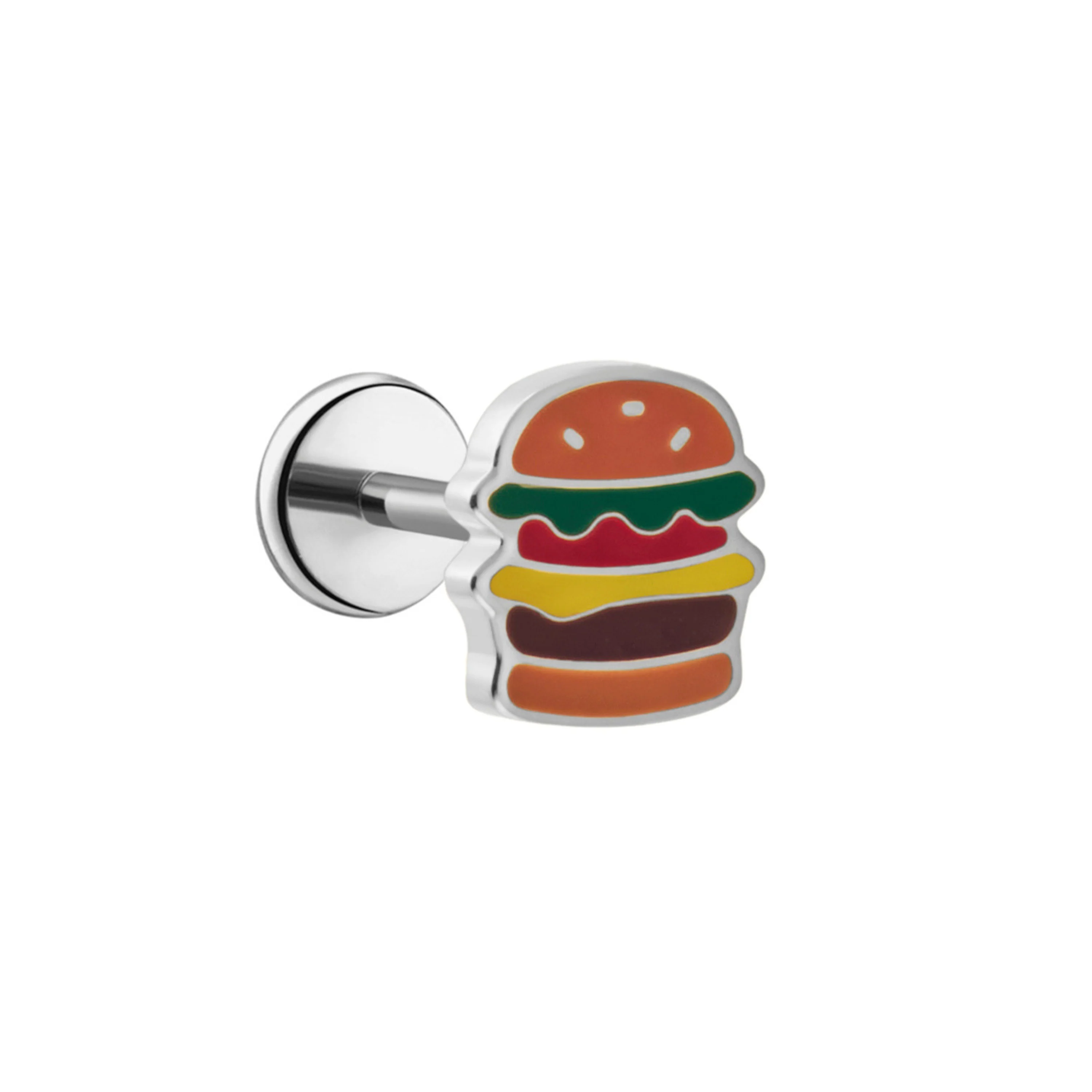 Cheeseburger Enamel Flat Back Stud - Image 6