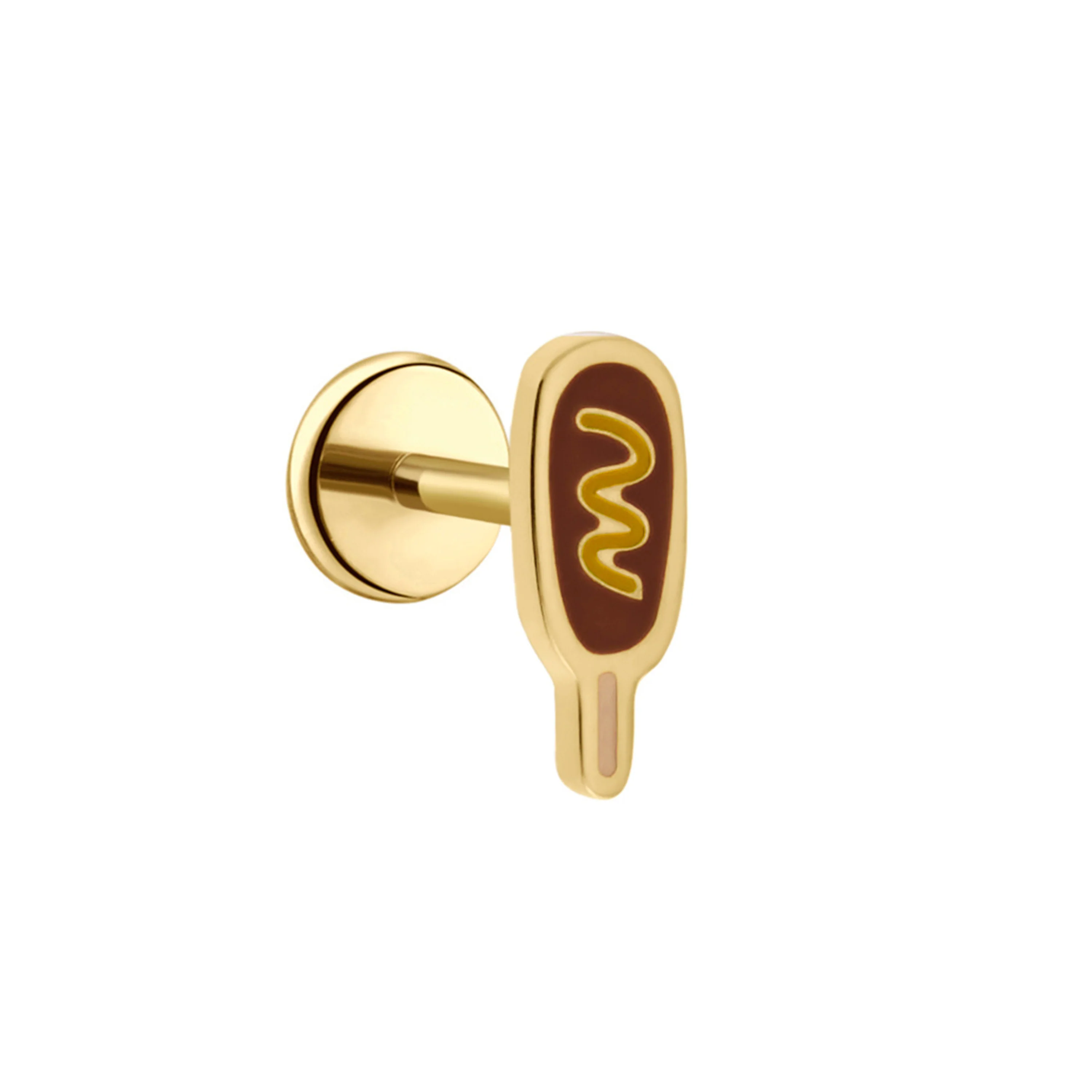 Corn Dog Enamel Flat Back Stud - Image 6