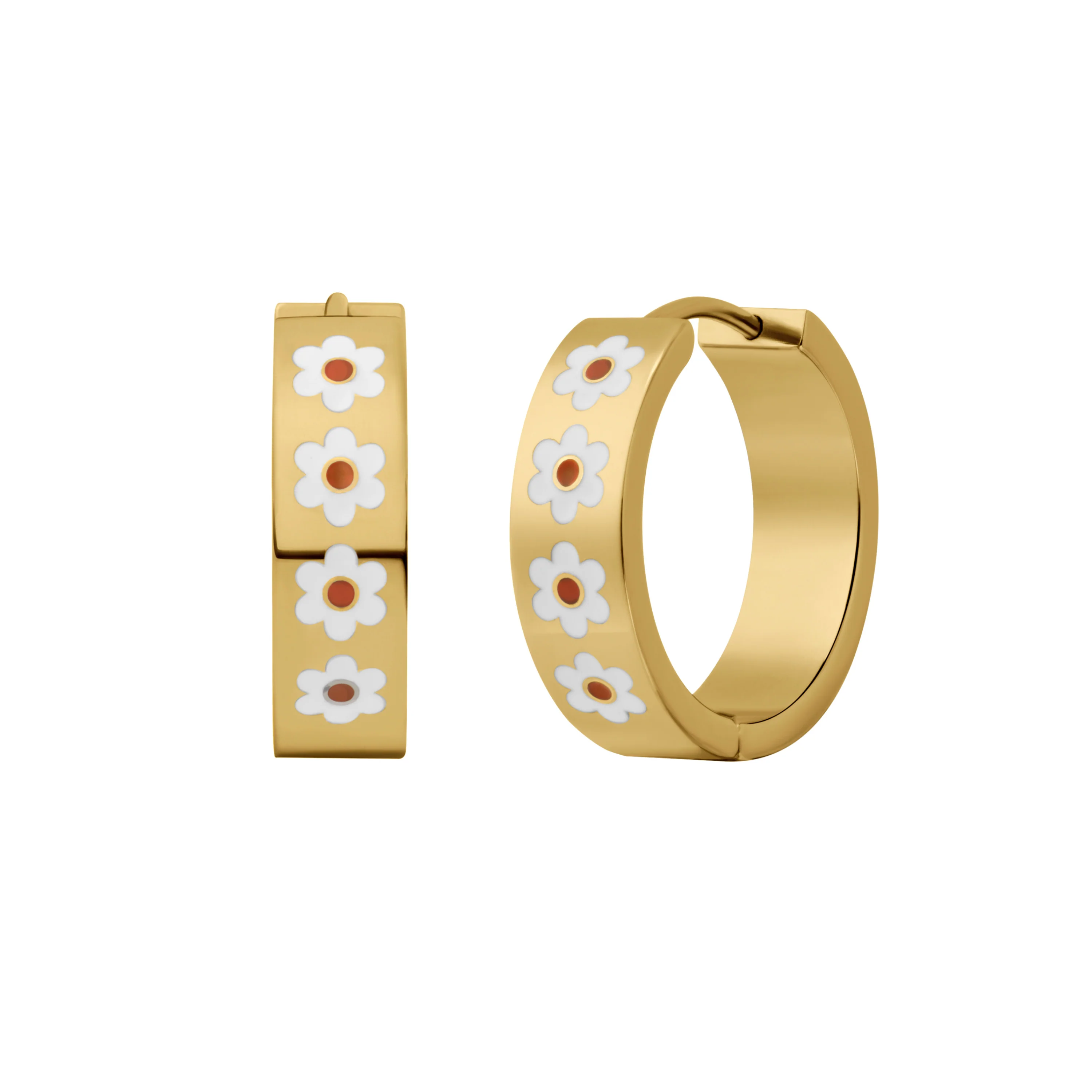 Daisy Enamel Titanium Hoops