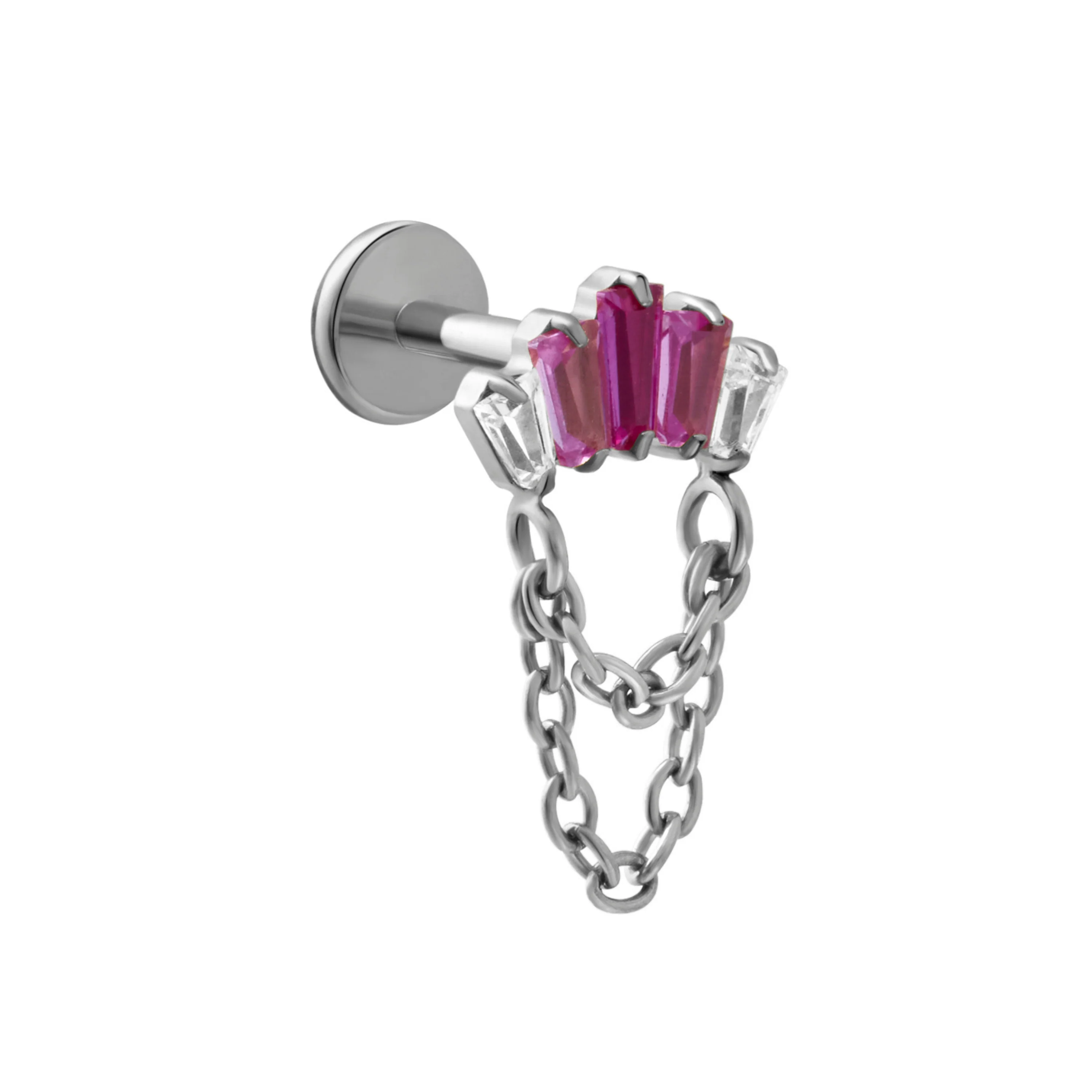 Diadem Flat Back Stud - Pink - Image 5