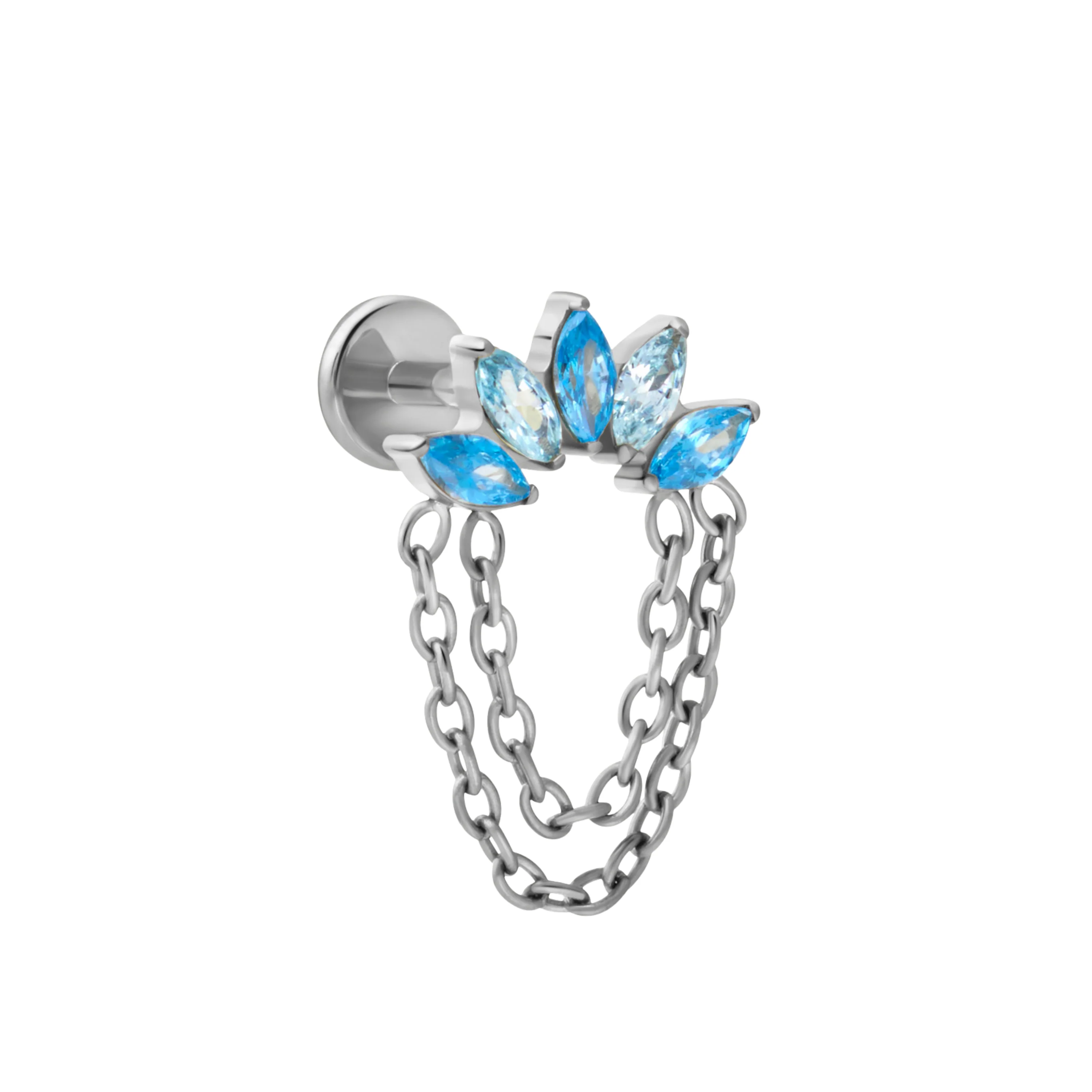 Diadem Flat Back Stud - Sky Blue - Image 5