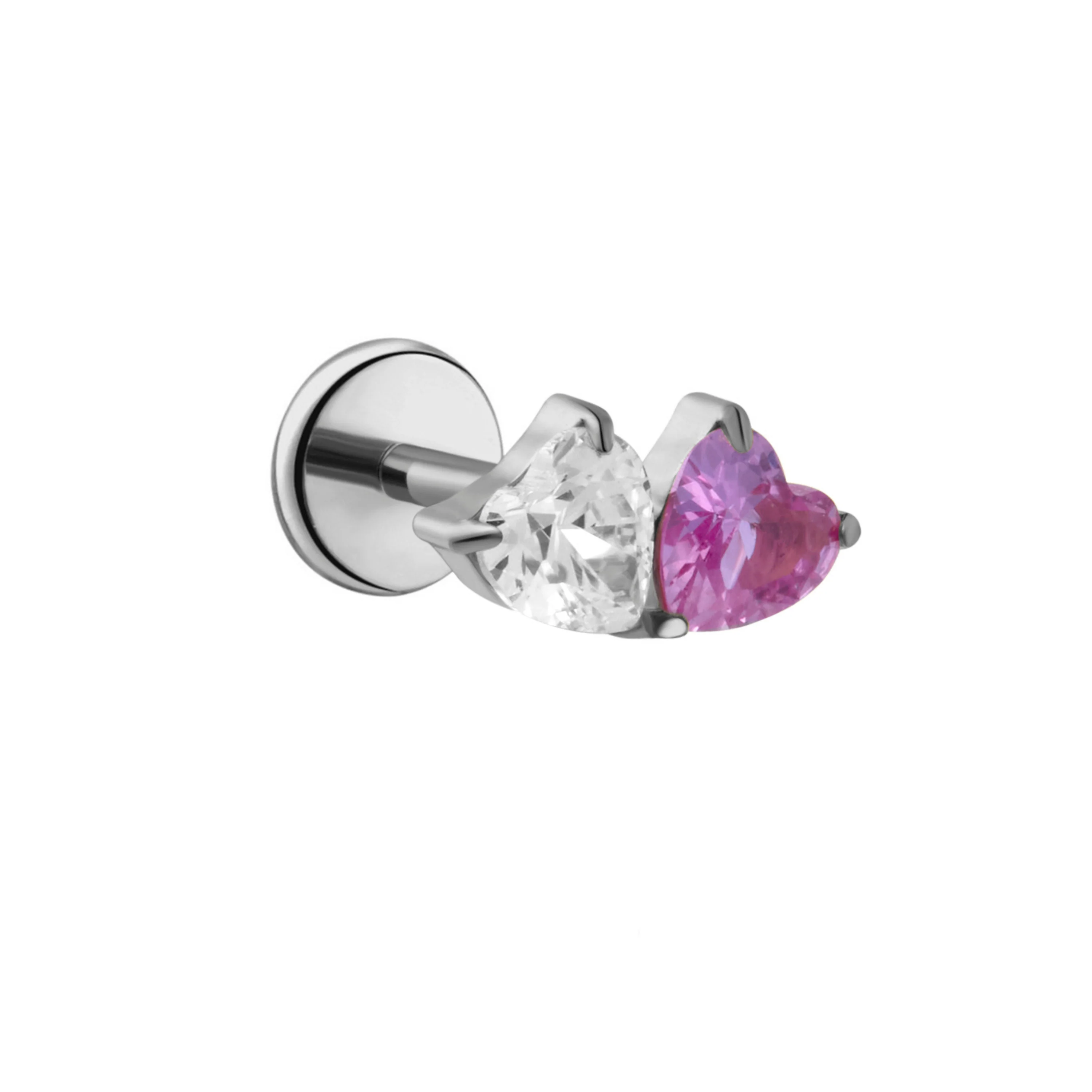 Duo Heart Flat Back Stud - Image 5