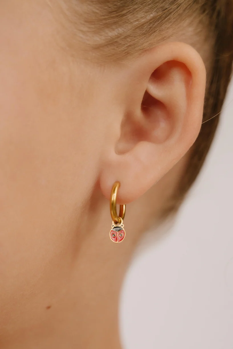 Ladybug Enamel Hoop Charm - Image 2