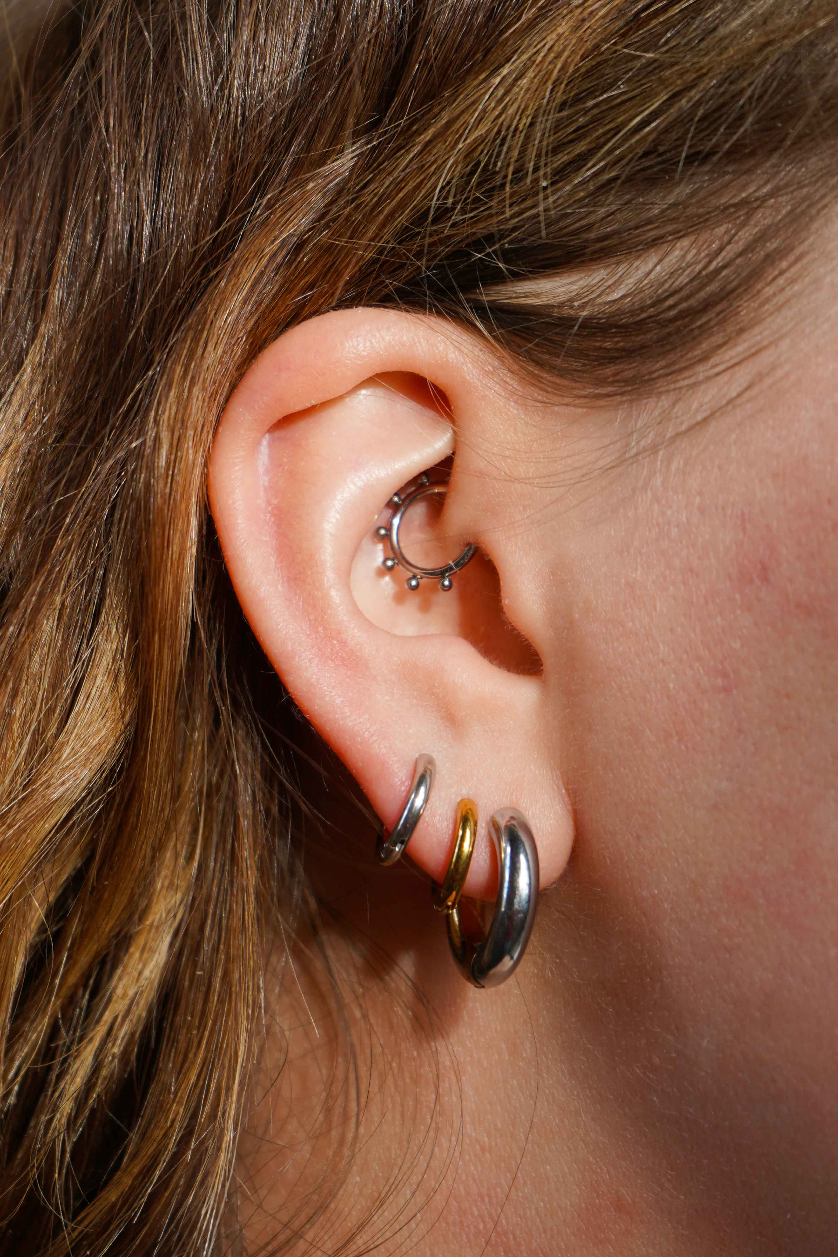Mixed Metal Titanium Essential Hoops - Image 3