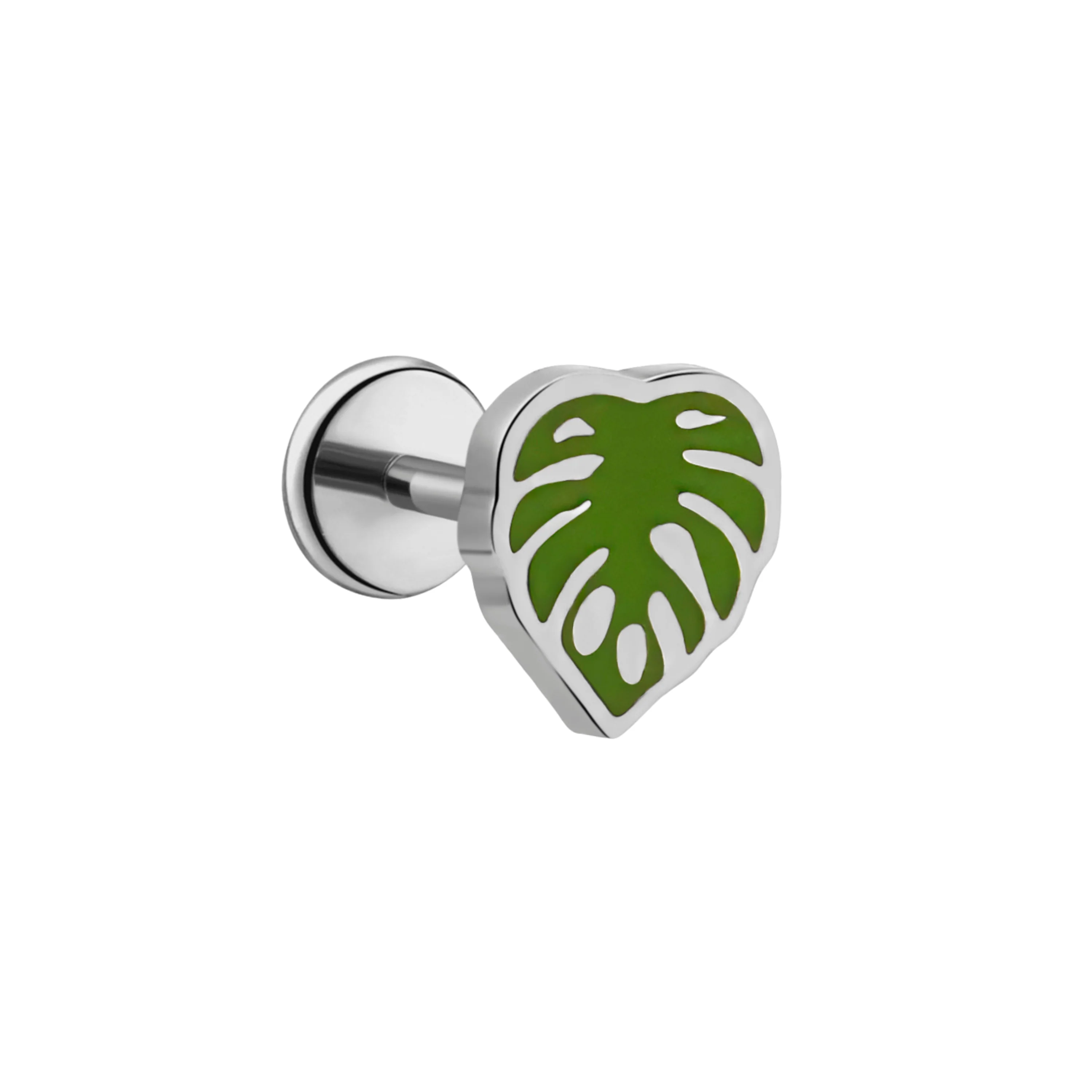 Monstera Enamel Flat Back Stud - Image 7