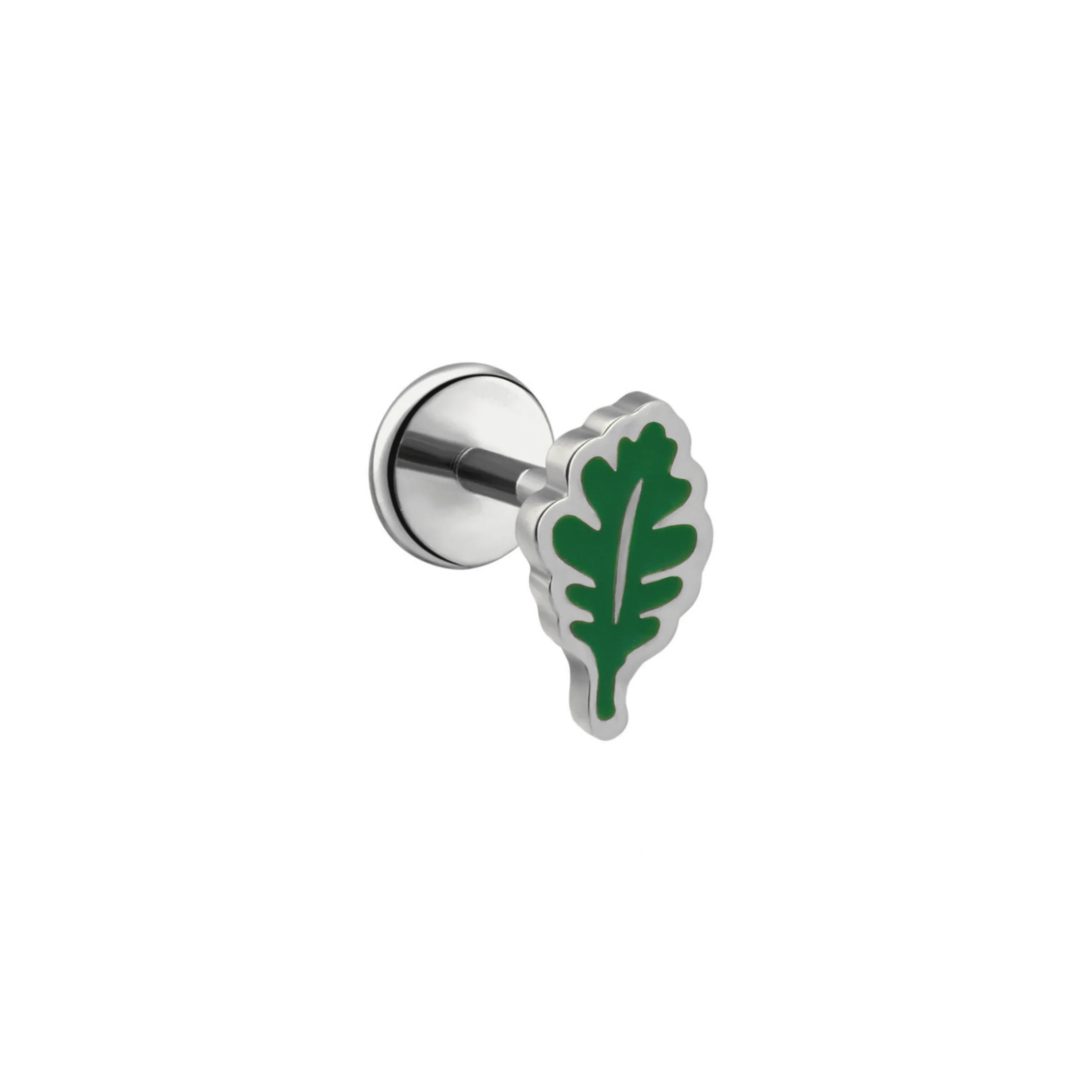 Oak Leaf Enamel Flat Back Stud - Image 5