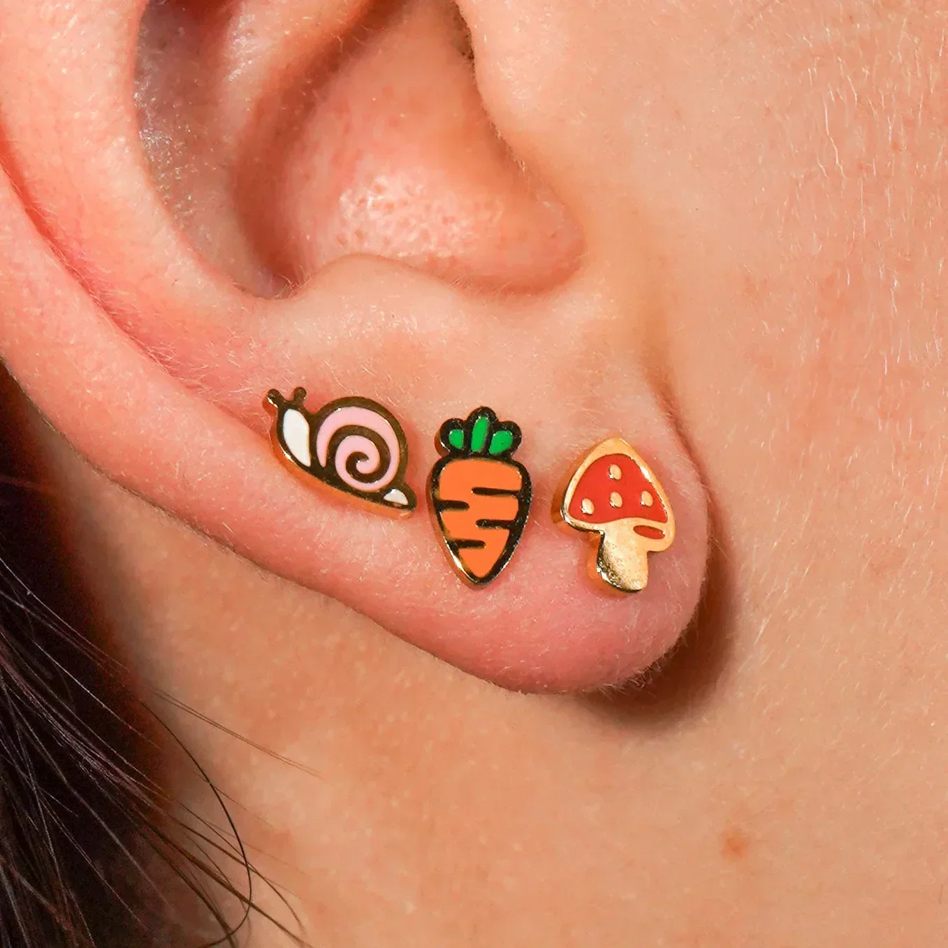 Pastel Snail Enamel Flat Back Stud - Image 2
