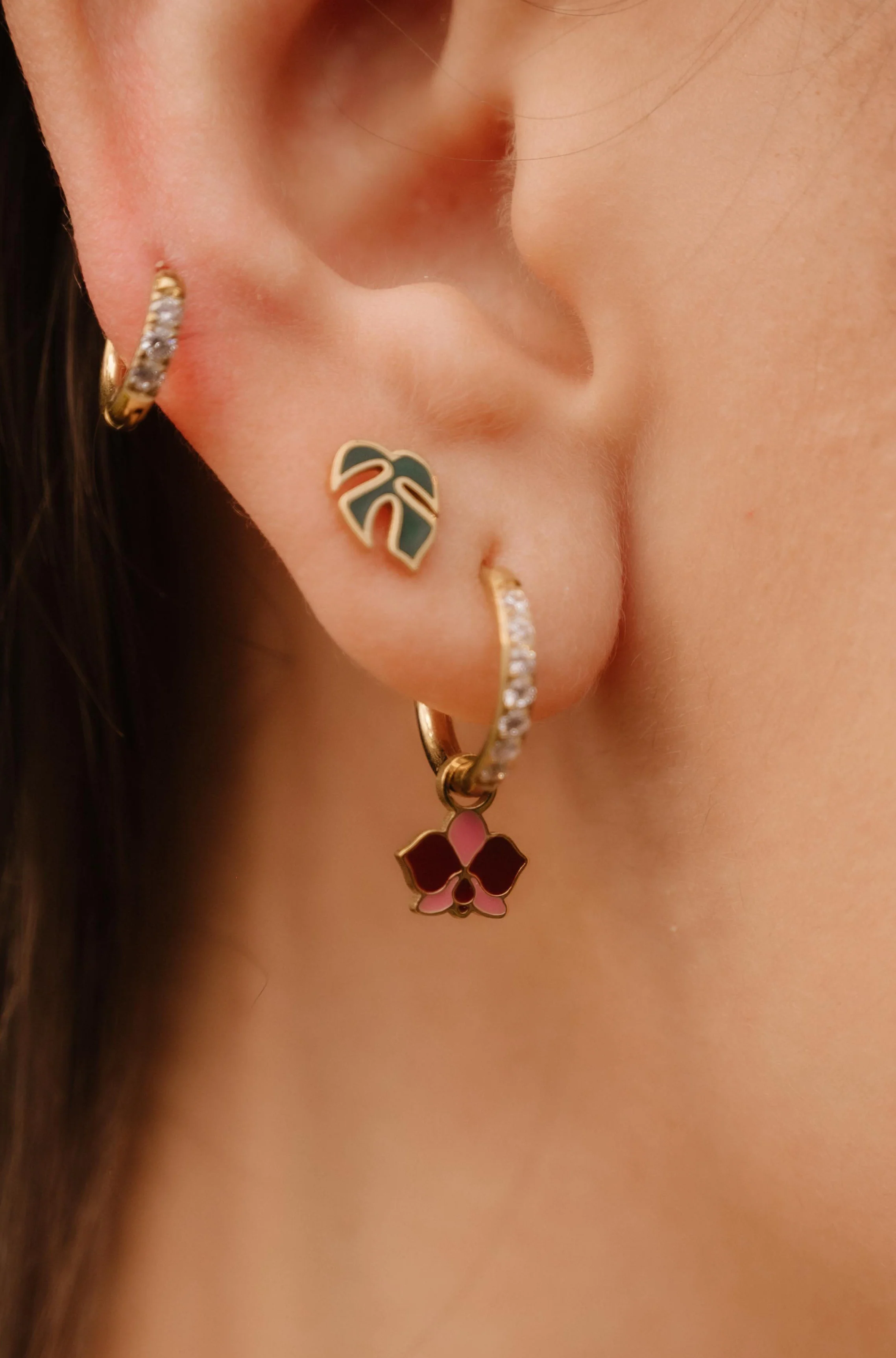 Purple Orchid Hoop Charm - Image 2