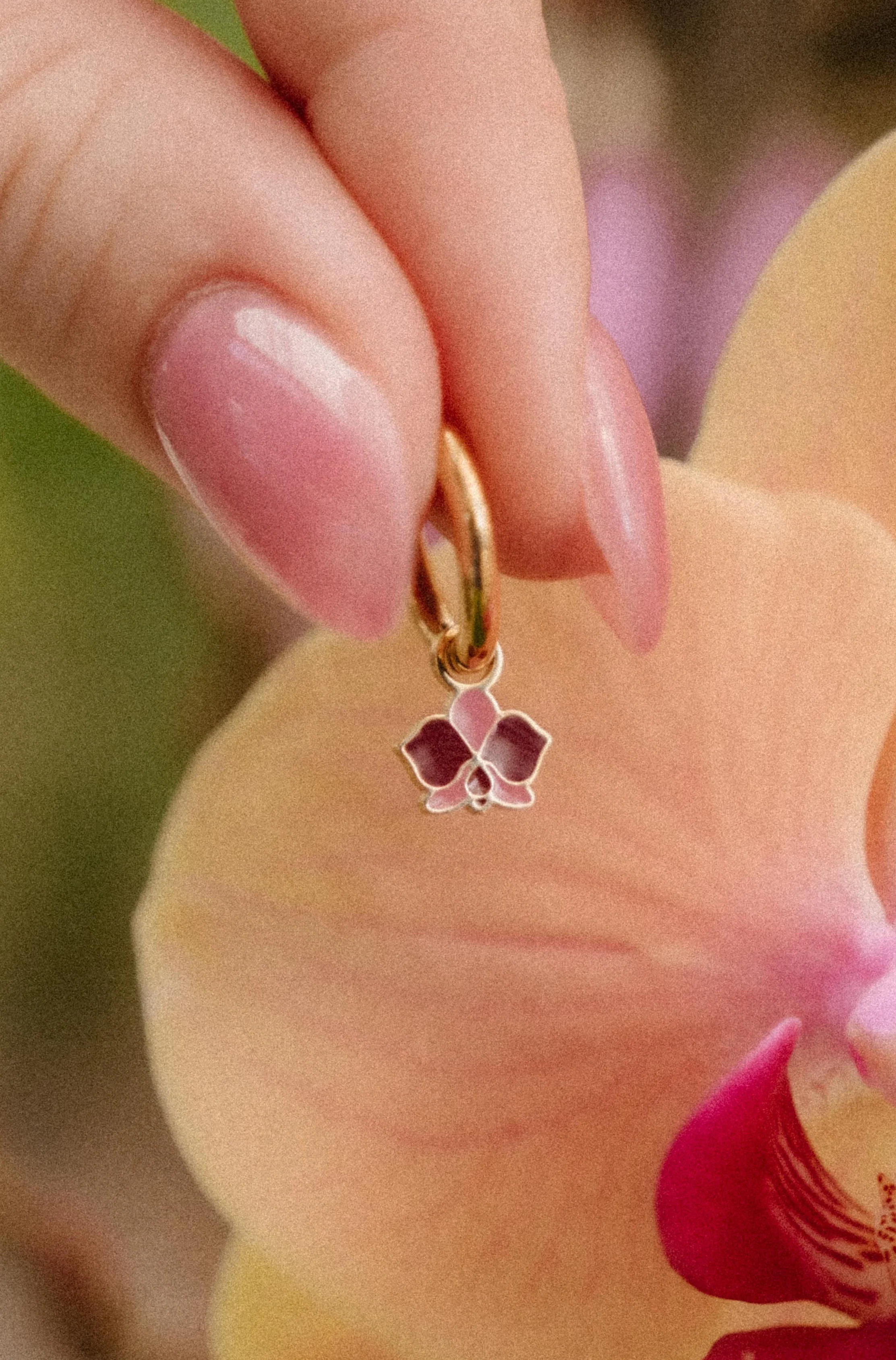Purple Orchid Hoop Charm - Image 3