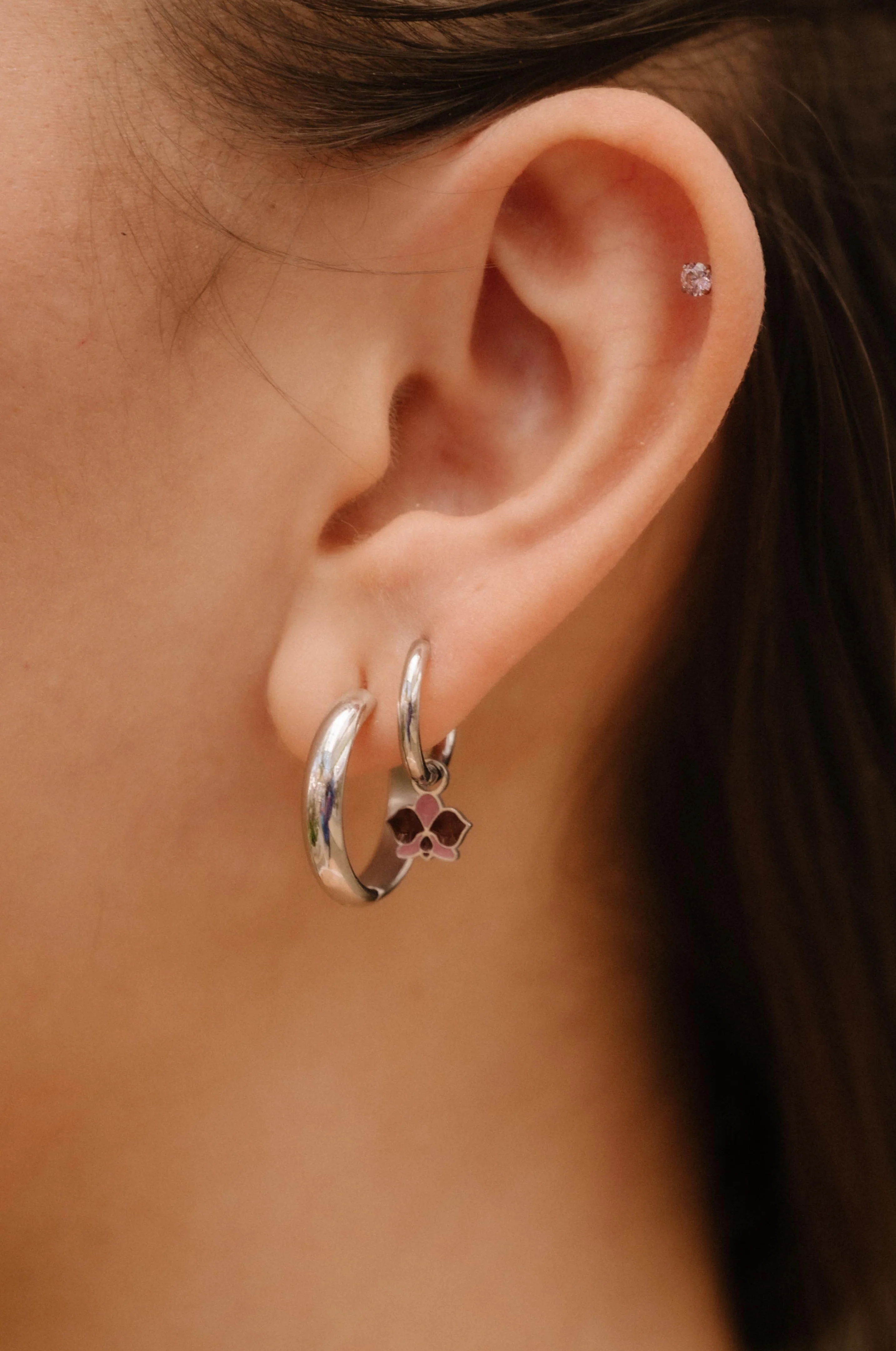 Purple Orchid Hoop Charm - Image 4
