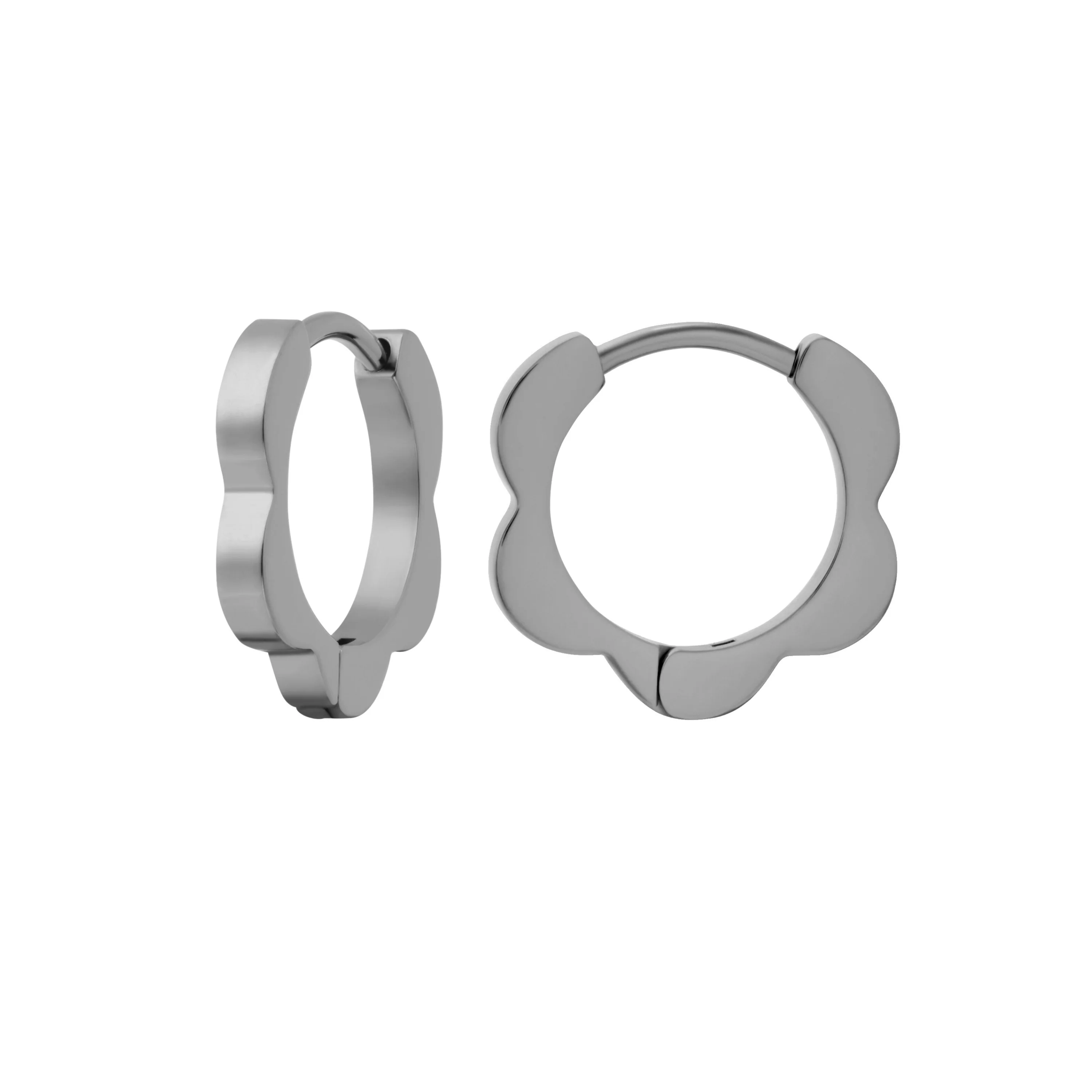 Scalloped Daisy Titanium Hoops - Image 3