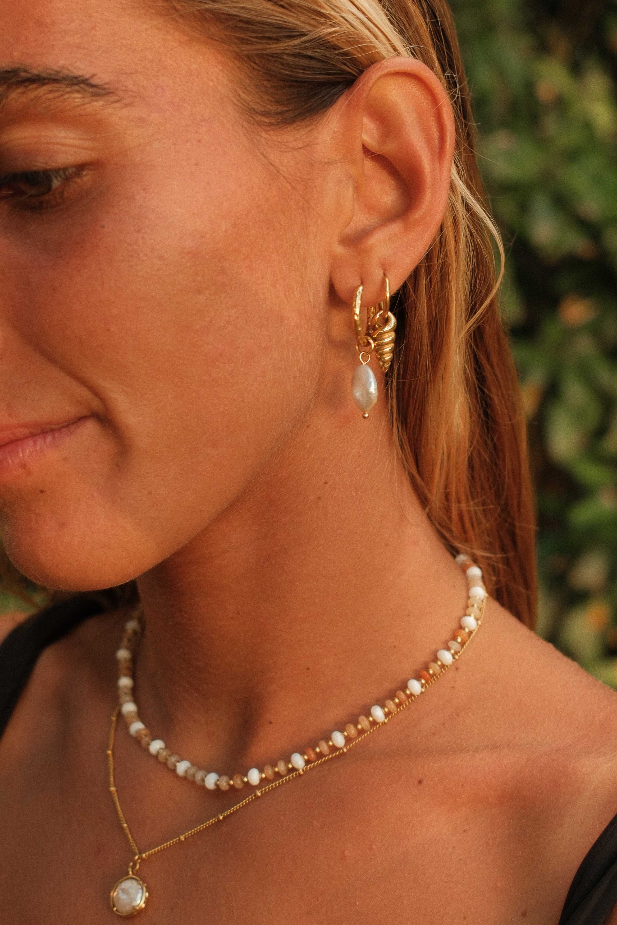 Seafoam Pearl Hoops - Image 4