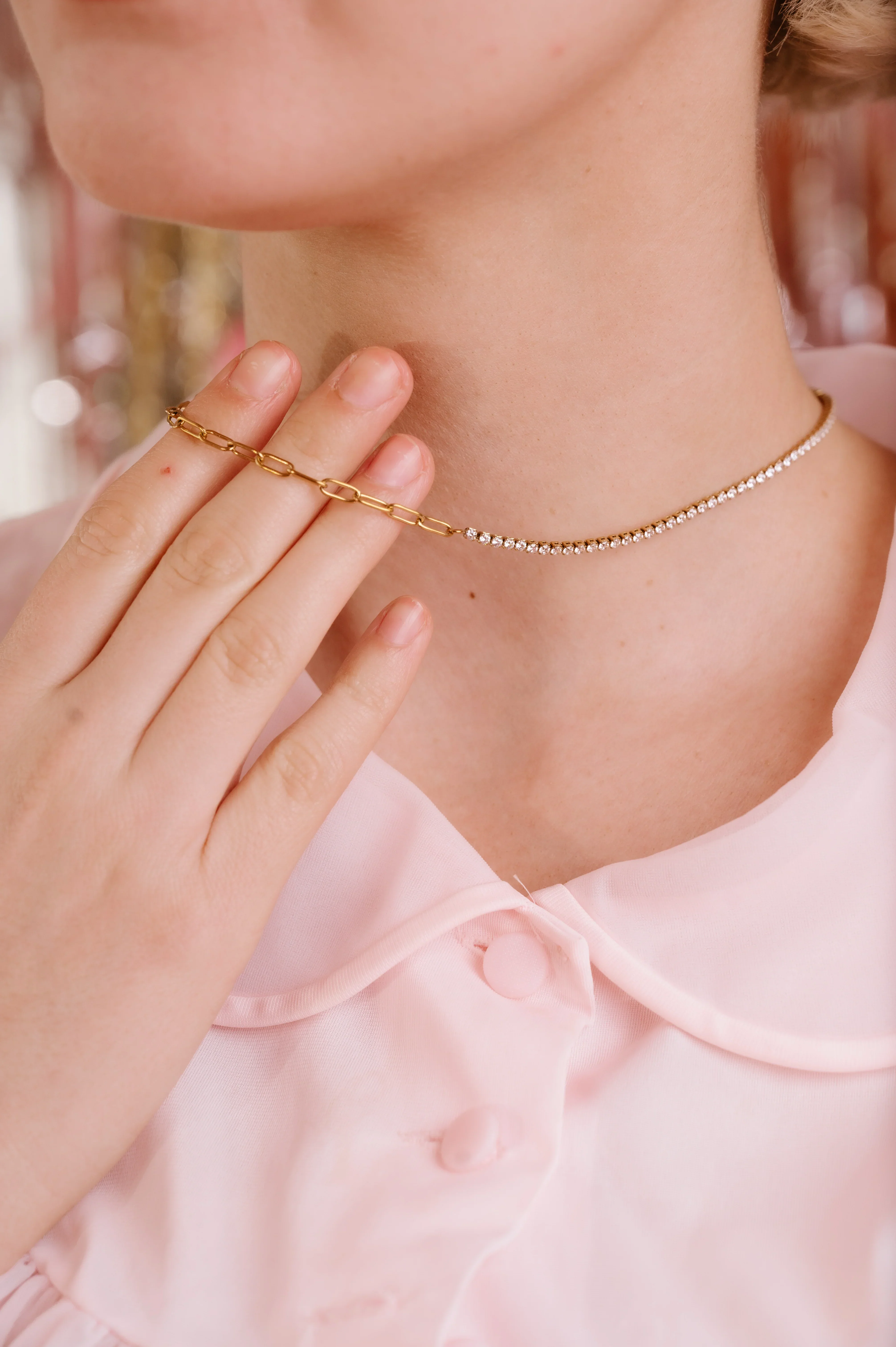 Tennis - Paperclip Hybrid Necklace - Image 2