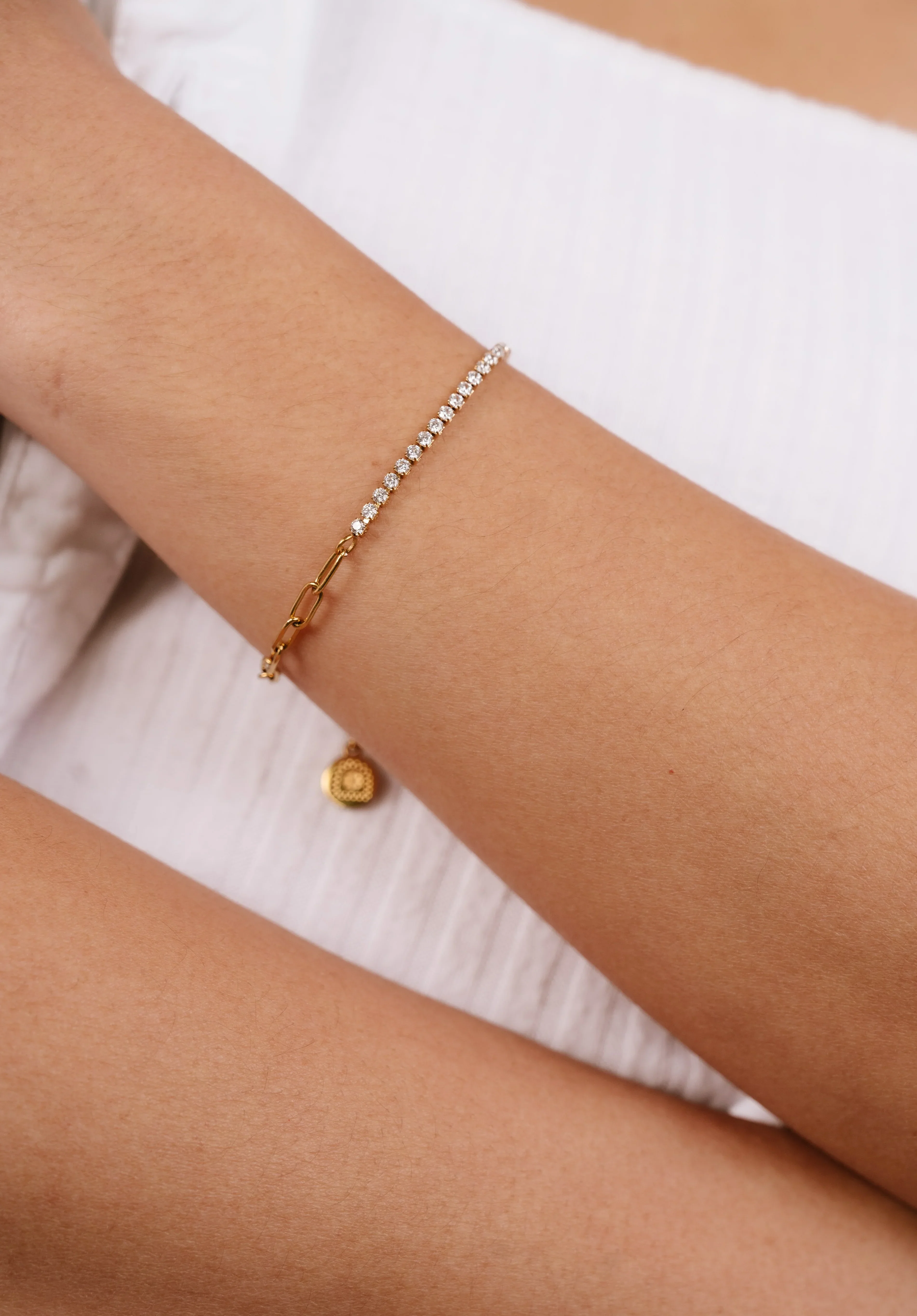 Tennis-Paperclip Hybrid Bracelet - Image 2