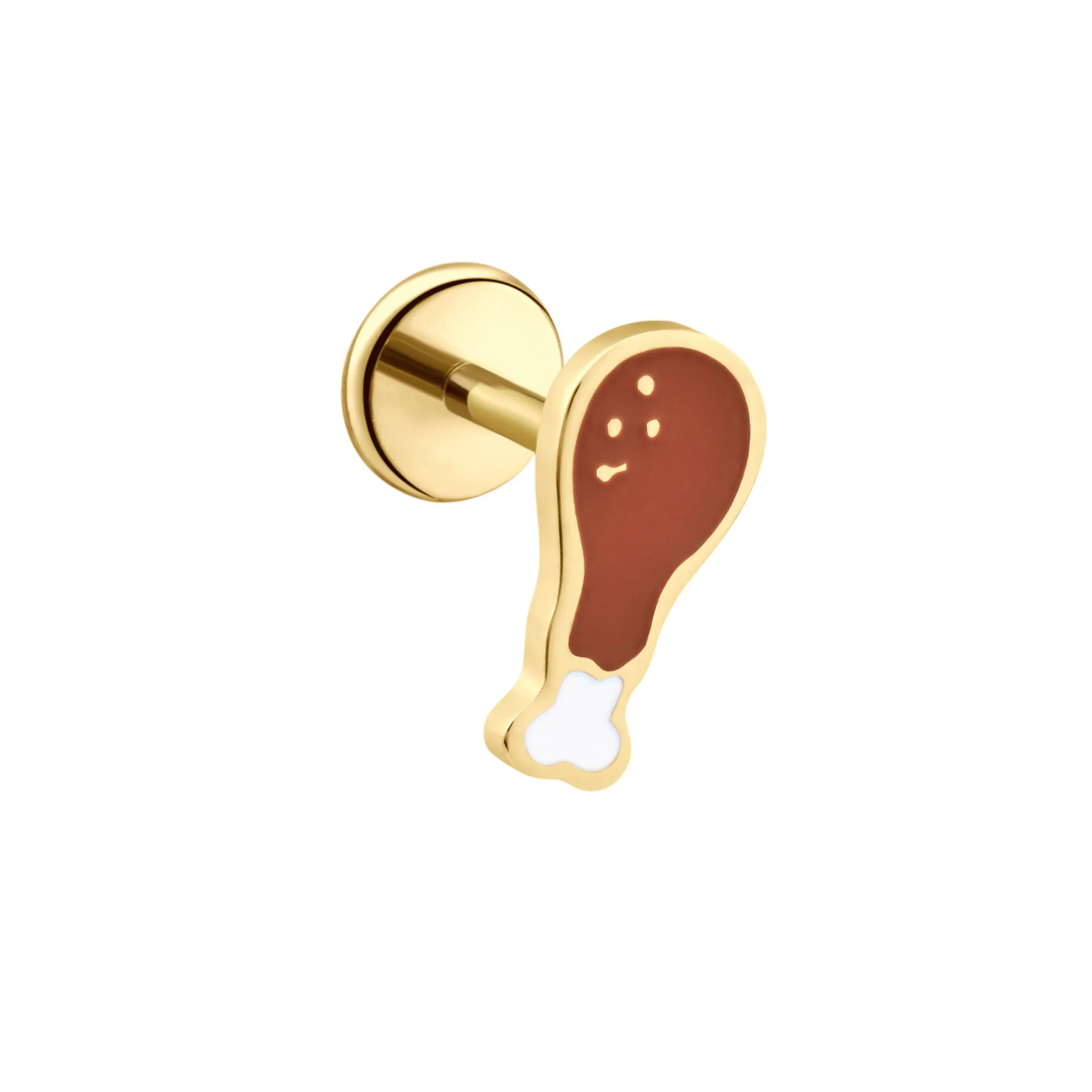 Turkey Leg Enamel Flat Back Stud
